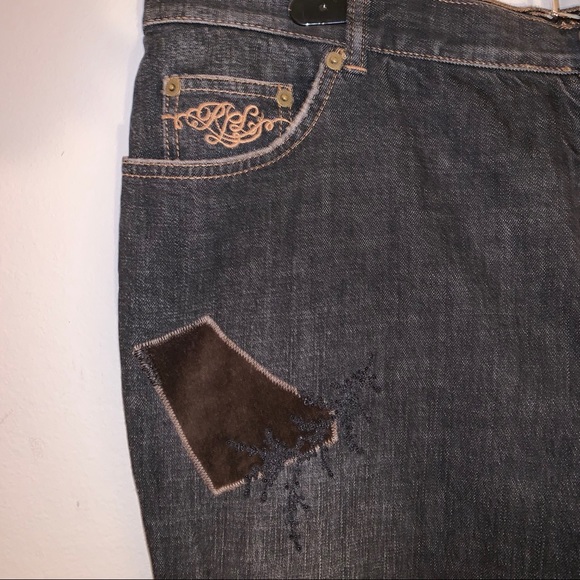 Ralph Lauren Embroidered Black Whitewash Jeans - Picture 5 of 7